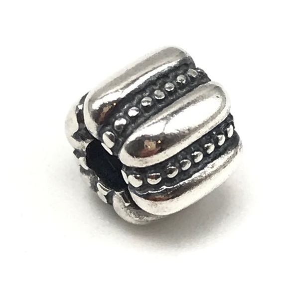 Pandora 925 Dots & Ridges Crazy Clip Rare Retired Bead Charm - Picture 1 of 6
